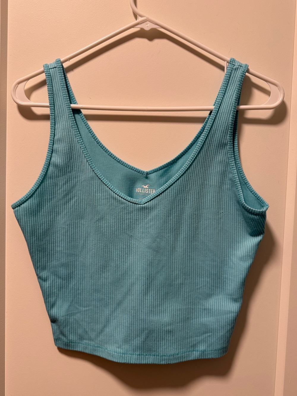 Women’s Blue V-Neck Cropped Tank Top